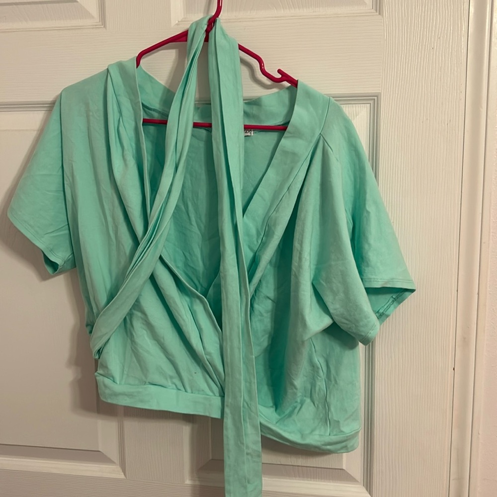 Mint green crop top